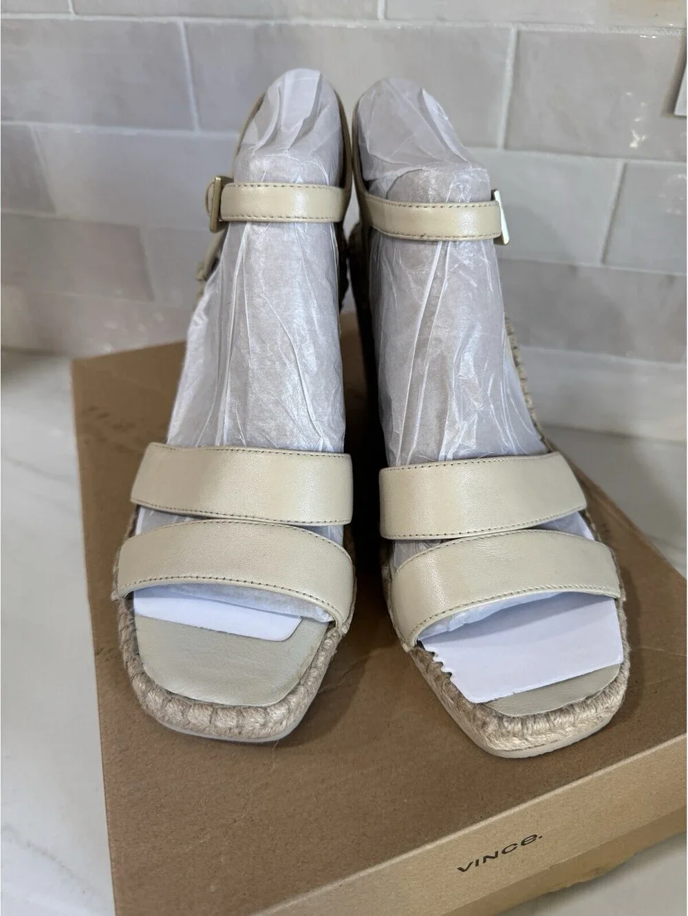 Vince Gwen Women's Espadrille Wedge Sandals Moonlight Size 8.5 NWT